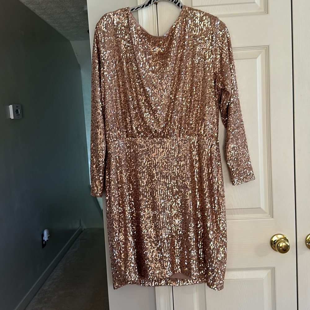 Preowned The limited Large Champagne Sparkle Sequin Dress